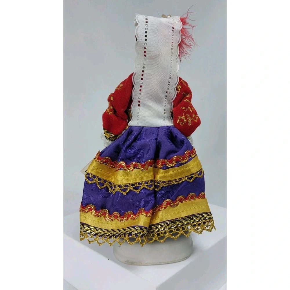 Evelt Greek Porcelain Doll Complete Traditional Outfit All Original Porcelain 7